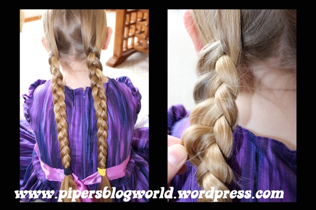 After I made 2 separate braids, I pulled a little of each braid out so that the plait was widened.