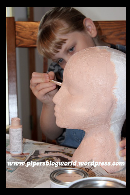 Piper chose a darker skin tone to paint the head.